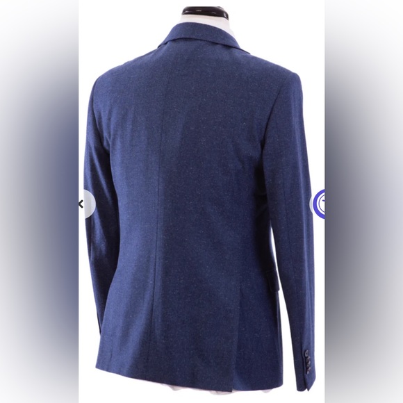 JOHN VARVATOS BLEECKER BLUE TWO BUTTON STRETCH WOOL BLEND BLAZER